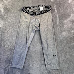 Nike Pro Compression Pants Boys Medium Gray Dri-FIT Athletic Training Tight